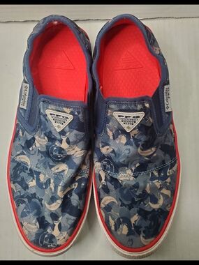Columbia PFG Men’s Blue Camouflage Boat Shoes 9.5